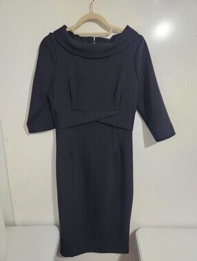 THE PRETTY DRESS COMPANY Classic Black Sheath Dress with Waist Detail, Size 12
